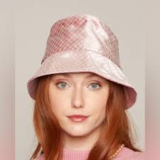 Eugenia Kim Velvet Mesh Lined Elegant Pink Bucket Hat NWT MSRP 225