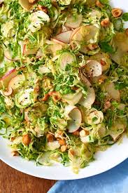Bj S Brussel Sprouts Recipe Recipe Shaved Brussels Sprouts Salad With Apples Hazelnuts Brown Butter Dressing Recipe Brussel Sprout Salad Autumn Salad Sprouts Salad