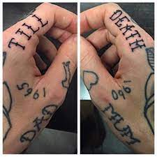 This is another cool tattoo that you can have to show your love for your loved ones. Tattoo Uploaded By Giovanni Till Death Tattoo Tattoos Tatouage Tatouages Handtattoo Handtattoos Fingertattoo Fingertattoos Mumtattoo Dadtattoo Mum Dad Tilldeathtattoo Tilldeath Ink Inkaddict Inkedguy Inkedguys Boywithtattoos