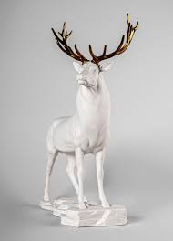 Deer Sculpture. White-copper - Lladro-USA