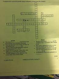 Complete the puzzle using the words and definitions below. Complete The Crossword Puzzle Using Vocabulary Terms Chegg Com
