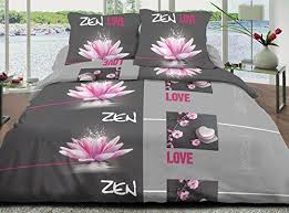 Vous pourrez y commander votre housse de couette 240×220 à un prix très avantageux et moins cher qu'en magasin mais surtout. Housse De Couette 220x240 2 Taies Pur Coton 57 Fils Love Zen Housse De Couette 220x240 Couette 220x240 Housse De Couette