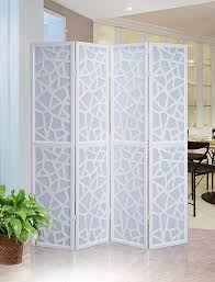 Amazon Com Roundhill Furniture Giyano 4 Panel Screen Room Divider White Home Kitchen Room Divider Panel Room Divider Room Divider Screen
