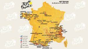 Le parcours du tour de france 2021 sera présenté ce dimanche soir sur france 2, confinement oblige. Carte Decouvrez Le Parcours Du Tour De France 2021