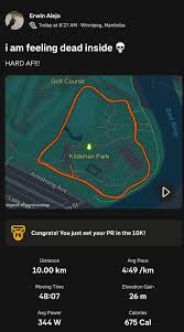 saturday's best — my goal today was to cap off my weekly mileage (50k) by  challenging my predicted 10k time (48:27) by my @garmin watch. And I  crushed it with BACK TO