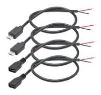 Amazon.com: Short Micro USB Male & Female 2 Pin Bare Wire ...