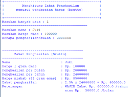 Cara ni sebenarnya tak terhad kepada zakat pendapatan. Contoh Program Python Aplikasi Menghitung Zakat Profesi Nurachid Com