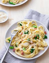 Fettuccine Carbonara With Broccolini Jill Silverman Hough Recette Nouilles