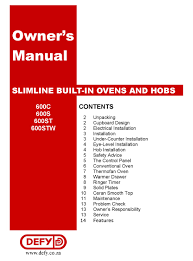The oven door may be removed to improve access to the oven for cleaning purposes. Defy 600c Owner S Manual Pdf Download Manualslib