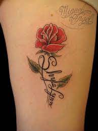 Custom Lettering W Cherry Creek Rose Tattoo Rose Tattoo With Name Rose Tattoos For Women Tattoos With Names