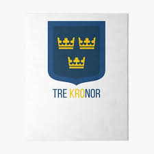 Three crowns, a national emblem of sweden. 3 Drei Kronen Tre Kronor Of Sweden Schwedisches Wappen In Not Galeriedruck Von Funnytshirtemp Redbubble