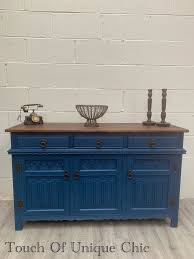 Vintage Old Charm Painted Linen Fold Carved Oak Sideboard Dresser Ebay Oak Sideboard Painted Buffet Oak