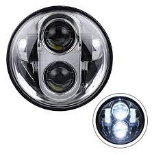 1 Piece Silver 5 75inch 40w Led Motorcycle Headlight 6000k Hi Low Beam Led Driving Lamp For Harley Dav Led Motorcycle Headlight Motorcycle Headlight Car Lights