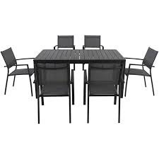Cambridge Nova 7 Piece Aluminum Rectangular Outdoor Dining Set Novadns7pc Gry The Home Depot Patio Dining Set Modern Outdoor Dining Outdoor Dining Set