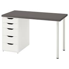 Alex series of desk and storage units is a favorite with our customers because its clean expression suits so many different homes and settings. Lagkapten Alex Desk Dark Gray White Ikea