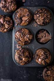 Double Chocolate Muffins Wholesome Patisserie Recipe Homemade Chocolate Muffins Chocolate Muffins Double Chocolate Muffins