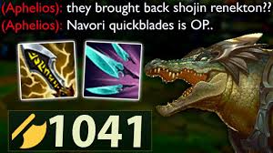 What champions is navori quickblades useful on in league of legends? I Forgot That Shojin Renekton Existed So I Brought It Back With Navori Quickblades Full Crit Youtube