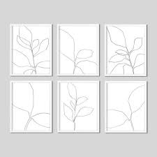 Black And White Botanical Prints Framed Set Of 6 Botanical Prints Black And White Line Drawings Minimalist Plant Print Set Nature Illustration Modern Farmhouse Wall Art Framed Botanical Prints Unframed Art Prints Farmhouse Wall Art