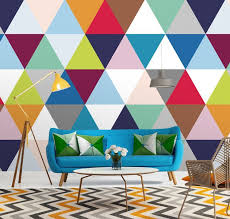 Bright Family Gift Colorful Geometric Non Woven Wallpaper Geometric Wall Paint Harlequin Wallpaper Geometric Wall