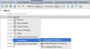 Integrate Changes To Subversion Branch | Intellij Idea