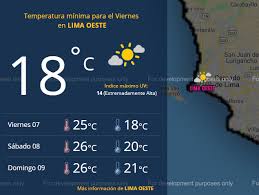 Elija una ciudad en el mapa y vea las condiciones climáticas para los próximos días. Senamhi Pronostico Del Clima En Lima Hoy Viernes 7 De Diciembre Del 2018 Accuweather La Republica