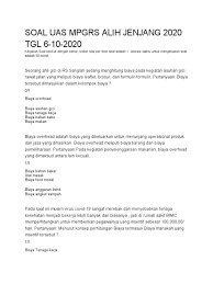 Pertanyaan & jawaban tentang maksi. Soal Uas Mpgrs