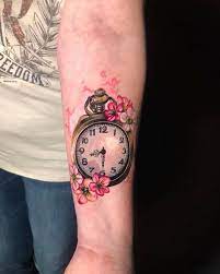 Pocket Watch And Cherry Blossom From Last Week Done At Tattooartkarlsruhe Artist Samanta Tattoo Tattoos Wrist Tattoos Tattoo Designs