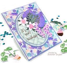 Birth Month Flower Grow Kit Australia Happy Birthday Purple Wisteria Card Spellbinder Card Kit Of The Month Spellbinders Cards Card Kit Spellbinders