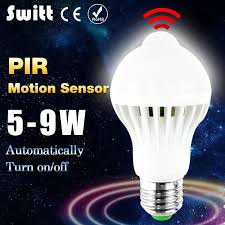 Switt Lampada Led Pir Sensor De Movimento Do Bulbo 5 W 7 W 9 W 12 W Inducao Frio Quente Branco Smart Auto Conduziu A Iluminac Led Bulb Motion Sensor Led Lights