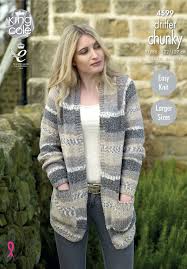 Ladies Cardigans King Cole Chunky Cardigan Pattern Ladies Knitting Patterns Ladies Sweaters Patterns