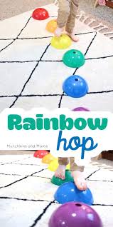 Jumping is a great way to release energy and also stimulate your little one's sense of movement. Rainbow Hop A Great Preschool Movement Activity Preschool Movement Activities Gross Motor Activities Movement Activities