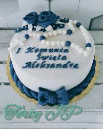 Tort Komunijny Dla Chlopca Z Rozancem Desserts Cake Coffee Recipes