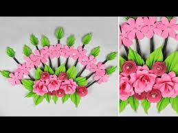 Wall Decoration Ideas Paper Flower Wall Hanging Craft Ideas For Home Decor Youtube Paper Flower Wall Hanging Flower Wall Flower Diy Crafts