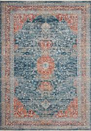 Blue coral flower area rug, floral area rug, modern flower rug, coral flower rug, blue coral rug, navy blue rug, blue floral rug. Elise Eli 05 Navy Red Area Rug Magnolia Home By Joanna Gaines Carpetmart Com