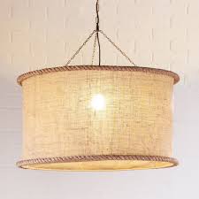 Oversized Burlap Drum Pendant Natural Burlap Pendant Light Shades Antique Lamp Shades Wall Lamp Shades
