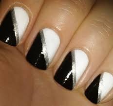 Black And White Nail Art Simple Pin By Cienna Toso On Nails White Gel Nails White Nail Designs Simple Nails