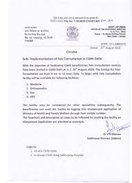 Tele Consultation In Cghs Using Esanjeevani