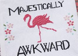November 21, 2017 @ 1:45 am. Majestically Awkward Fun Flamingo Cross Stitch