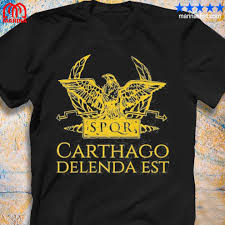 Carthage must be destroyed! carthage breaks the peace treaty meanwhile, african tribes neighboring carthage knew that according to the peace treaty between carthage and rome that had concluded the second punic war, if carthage overstepped the line drawn in the sand, rome would interpret the move as an act of aggression. Ancient Roman Quote Spqr Eagle Carthage Must Be Destroyed Shirt Hoodie Long Sleeve V Neck Tee