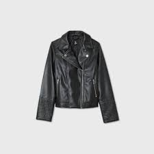 Girls Faux Leather Moto Jacket Art Class Black S Faux Leather Moto Jacket Leather Moto Jacket Black Faux Leather Moto Jacket