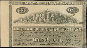 Scotland 1 Pound 1 4 1871 Proof Of Face In Black By The Commercial Bank Of Scotland Monedas