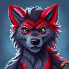 Digital art of a realistic black wolf with blue eyes on Craiyon