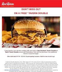 Pinned June 20th Free Tavern Double Burger Fries With Your Burger At Redrobin Thecouponsapp Burger Backyard Burger Gourmet Burgers