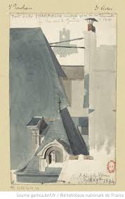 Toit De La Pharmacie Centrale Quai De La Tournelle A Paris Vue Sur Le Jardin Dessin P Adolphe Varin Paris Dessin Paris Dessin