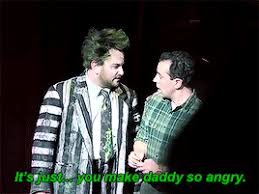 Beetlejuice lands on head on trampoline. You Just Make Daddy So Angry