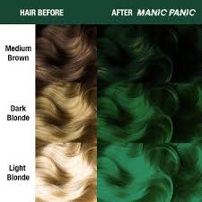 You need a high volume developer and bleach in order to lift that brown color to a light enough shade and then you will need to tone the hair in order to avoid any brassy tones. Green Envy Amplified Semi Permanent Hair Color Tish Snooky S Manic Panic