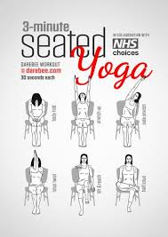 A Three Minute Yoga Exercise Routine You Can Do While Sitting At Work Easy Yoga Workouts Chair Yoga Yoga For Beginners