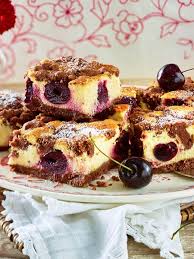 Kasekuchen Mit Kirschen Und Schokostreuseln Rezept Lecker Rezept Streuselkuchen Mit Kirschen Kasekuchen Mit Kirschen Schoko Streuselkuchen