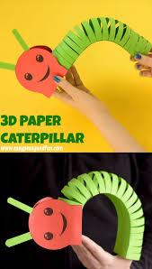 3d Paper Caterpillar Craft With Template Video Video With Videos Cute Kids Crafts Caterpillar Craft Paper Crafts For Kids