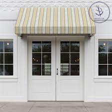 Sunbrella Awning Stripe 4777 0000 Grey Beige Chip Fancy 46 Fabric Sunbrella Awning Awning Vintage Bar